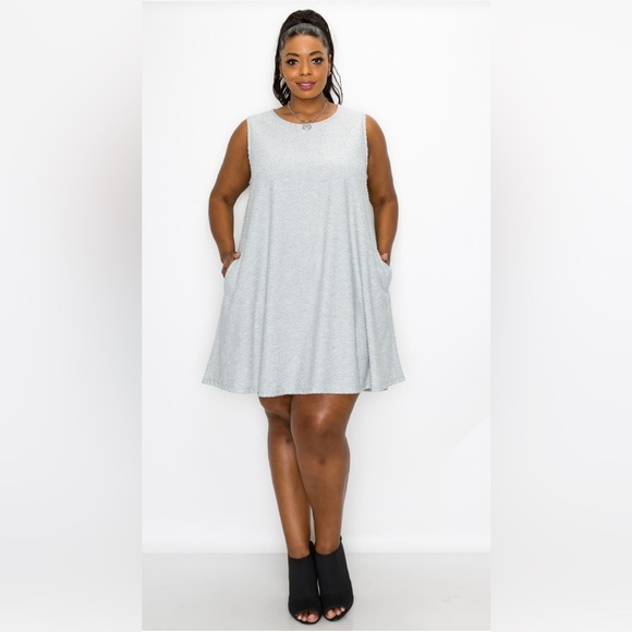 Coin 1804 Dresses & Skirts - COIN 1804 GREY DRESS WITH POCKETS - SIZE M - NWT